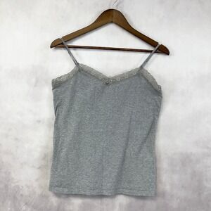 Merona Cami Tank Top Womens Medium Lace Stretch Minimal Y2K Retro Indie Layering